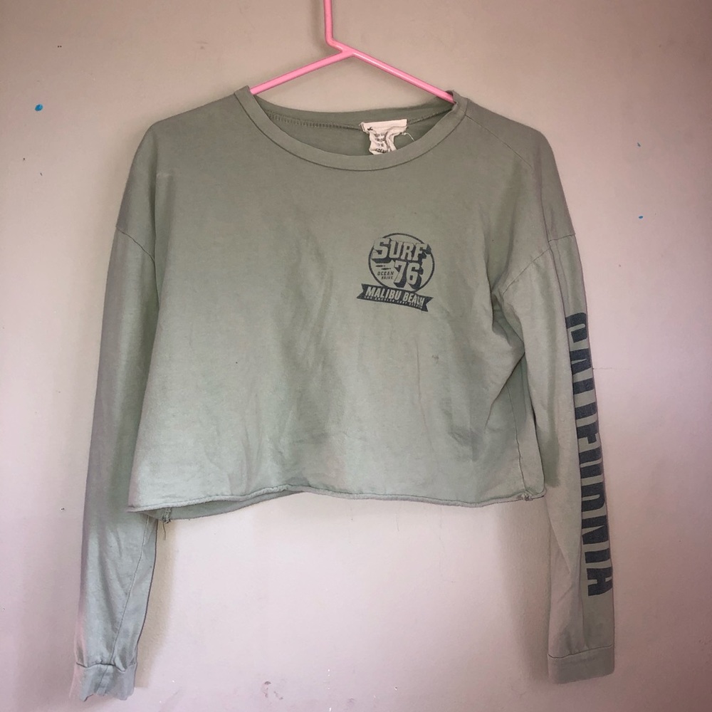 Green crop top